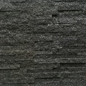Kamień elewacyjny-dekoracyjny kwarcytowy czarny Stackstone Black 10x36 cm 2