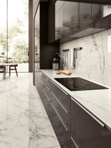 Spiek Kwarcowy Calacatta Prestigio Poler 320x160x0,6 cm