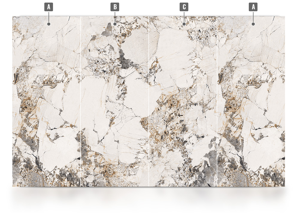 Wzór Crystal Stone na całej ścianie