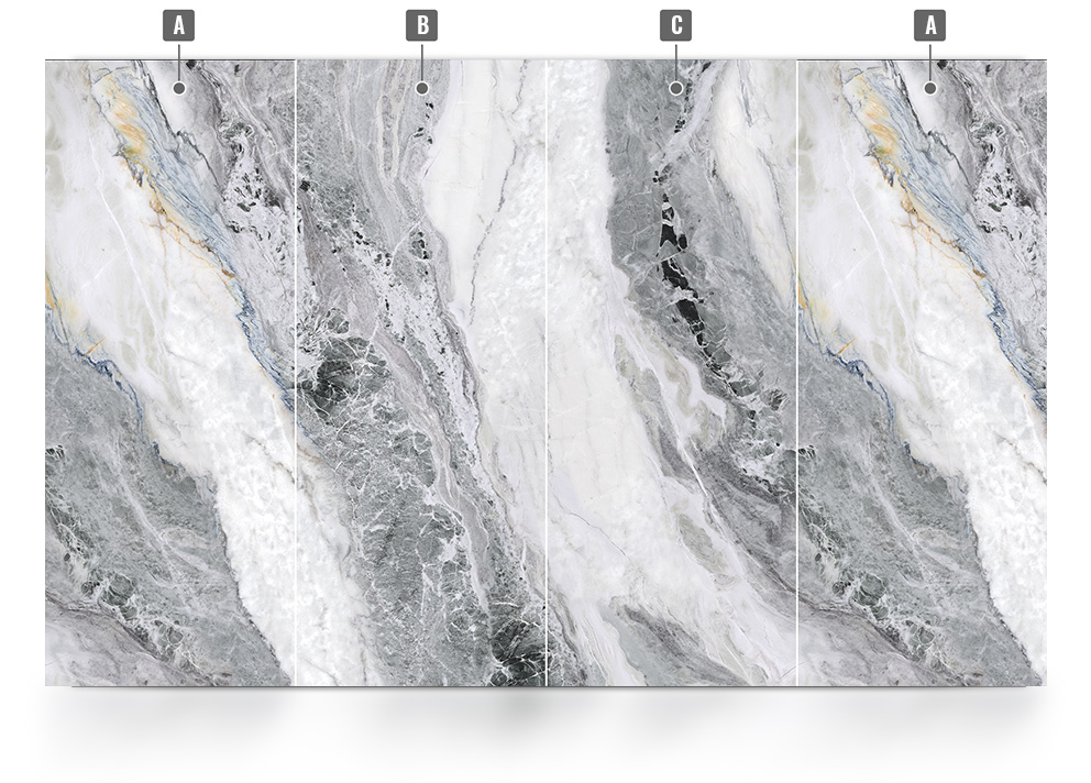 Jūros putų raštas visoje sienoje